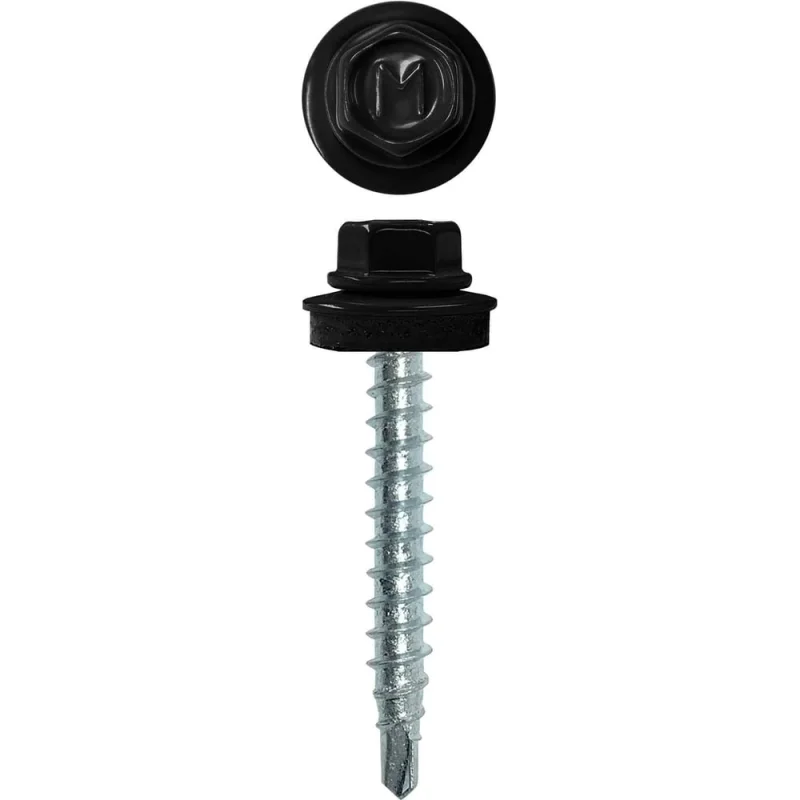 Кровельный саморез Daxmer 4,8х35 RAL 9005, сверло №1, 250 шт. 00000303947