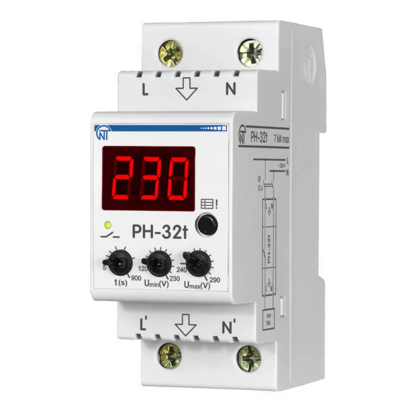Реле напряжения Новатек-Электро РН-32t 230 В 36 А тип AC (9653165)