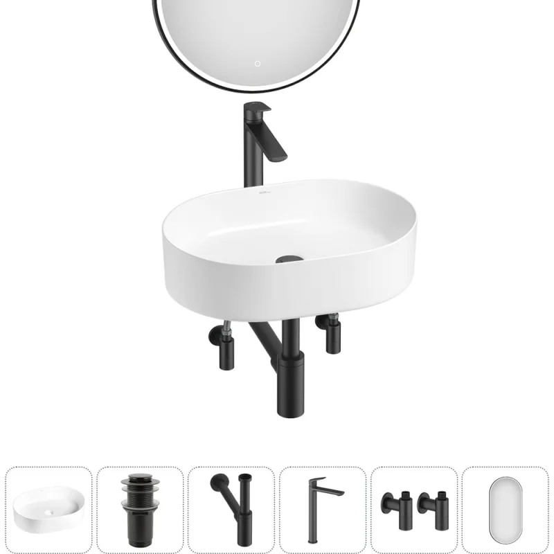 Набор Wellsee 6 в 1 Belle Spa накладная раковина 50x37 см 20218412R