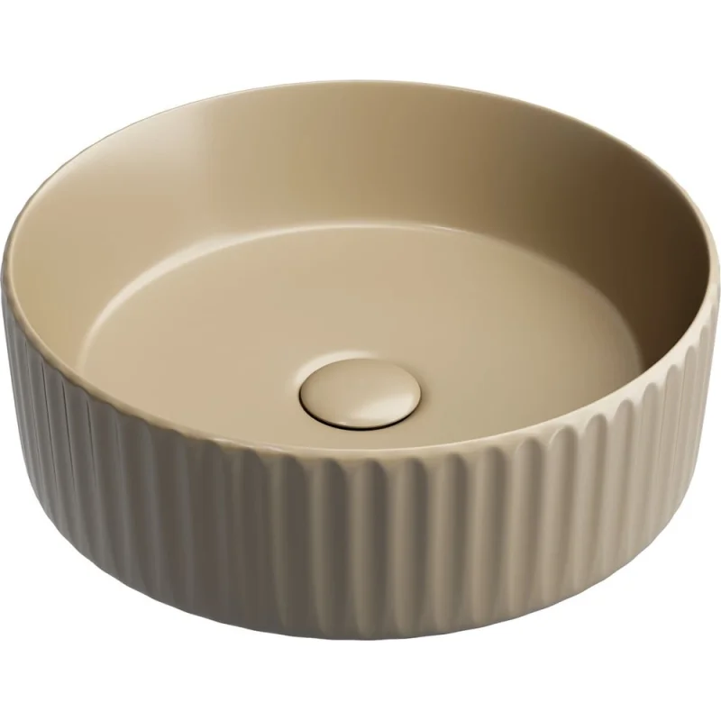 Умывальник чаша накладная Ceramicanova Element круглая, капучино матовый, 360х360х115мм CN6057MC