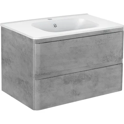 База под раковину VINCEA Vico 800 подвесная, 2 выкатных ящика soft close, Beton. VMC-2V800BT