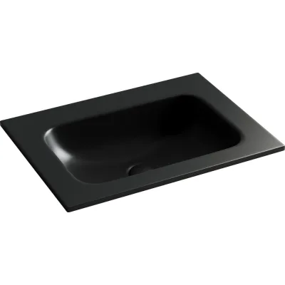 Раковина накладная прямоугольная Ceramicanova Grace, без отверстия под смеситель, 610x457x137мм, цвет черный матовый, арт. CN7011MBwx