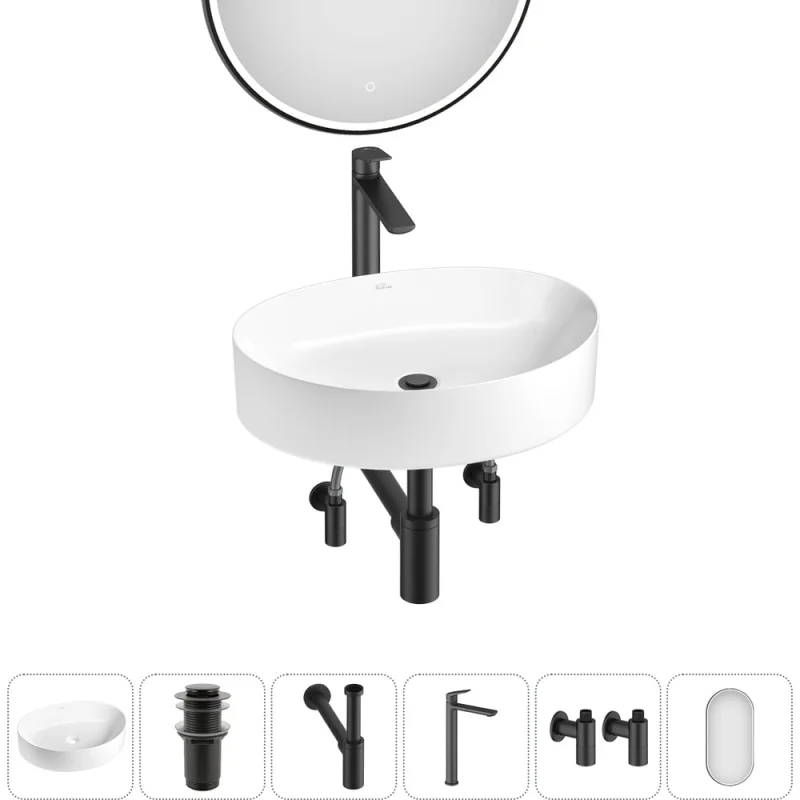 Набор Wellsee 6 в 1 Belle Spa 2.0 накладная раковина 50x38 см 20218448R