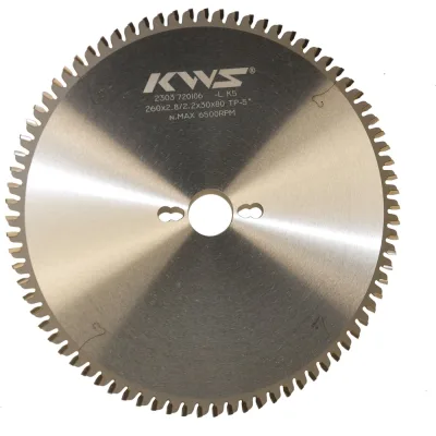 Диск пильный для обработки цветных металлов KWS 260*30*2.8/2.2*80T TP -5° 2/7/42+2/9/46.4+2/10/60 TFKL00066