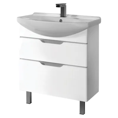 Тумба Dreja eco Laguna Plus 85 NEW, белый лак, 2 ящика, органайзер 99.0107