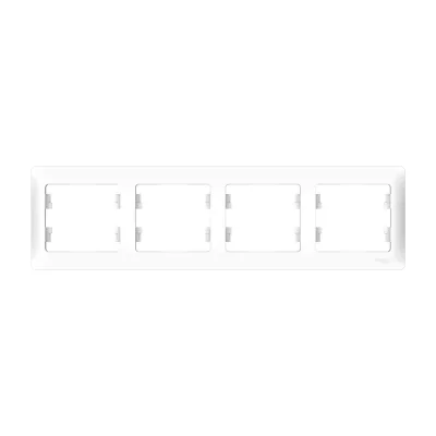 Рамка Systeme Electric Glossa четырехместная белая (GSL000108)