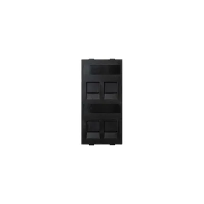 Адаптер Simon на 4хRJ45 коннектора, S-модуль, с защитными шторками, графит S76C-14