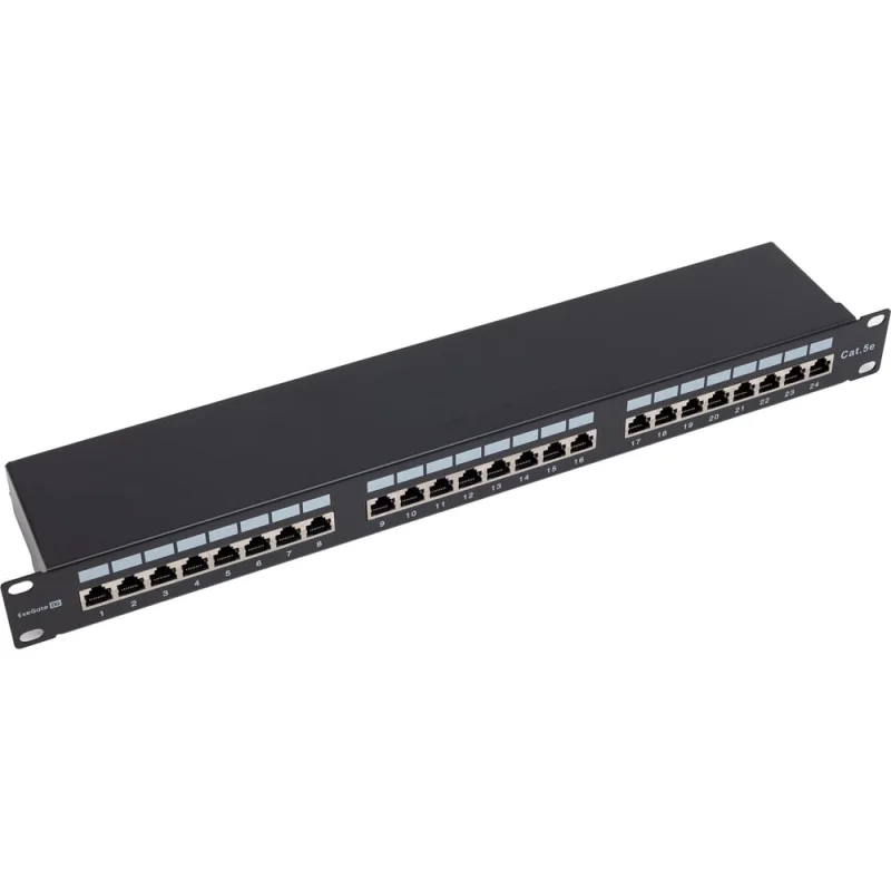 Патч-панель ExeGate EPP3-19-24-8P8C-C5e-SH-110D 19 FTP 24 port cat 5e dual IDC 1U RoHS Black 281083