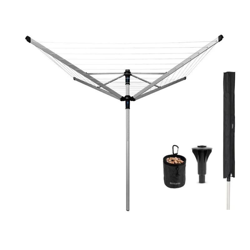 Сушилка для белья напольная Brabantia Lift-O-Matic Advance 50 м 1970х2900х2900 мм серая металлик