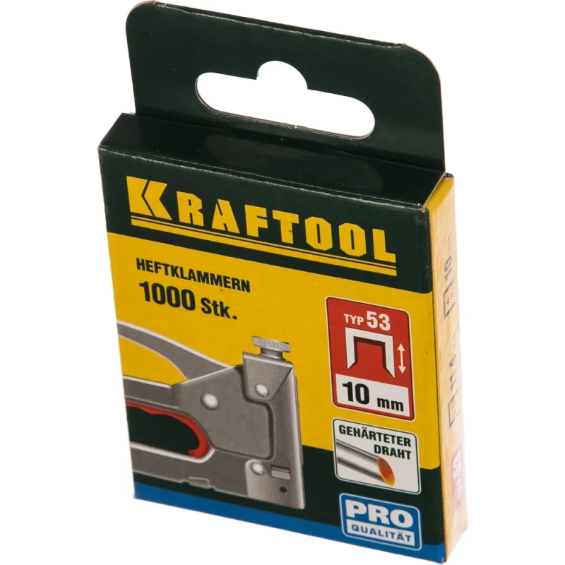 Скобы для степлера KRAFTOOL тип 53 (A /10 /JT21) 10 мм, 1000 шт, калибр 23GA, 31670-10