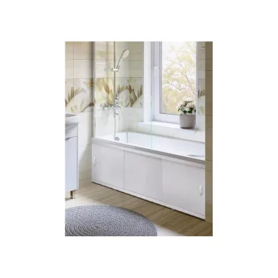 Экран пластиковый под ванну Alavann Elegant 150 см, белый, раздвижной на алюминиевом профиле, 3 дверцы ALV0928001