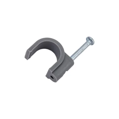Круглая пластиковая скоба TDM ELECTRIC 10 мм, серая, 50 шт. SQ0514-0063