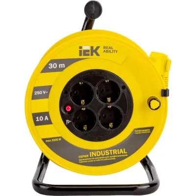 Удлинитель на катушке с термозащитой 4х30м УК30 3х1.0 IEK Industrial WKP14-10-04-30 277736