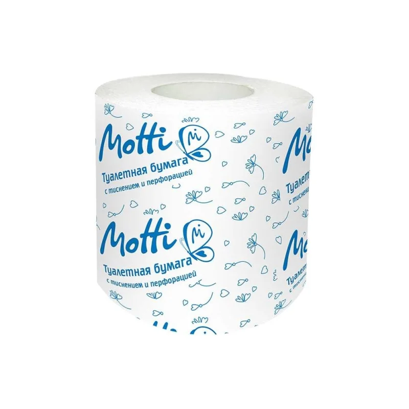 Туалетная бумага в рулоне Motti 1 слой, 54 м, белая, 17 г/м.кв.(-Ц) 105472