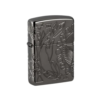 Зажигалка Zippo Armor Wicca Design с покрытием Black Ice, латунь/сталь, чёрная, 38x13x57 мм 49689