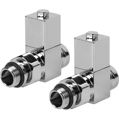 Набор дизайн-вентилей ROYAL THERMO CUBE прямой, хром, 1/2" НС-1193189