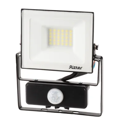 Прожектор светодиодный Ritter Profi 6500К 30 Вт IP65 с датчиком движения черный