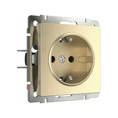 Розетка WERKEL, W1171010, с заземлением, шампань, рифленый a051434
