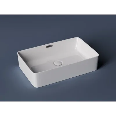 Умывальник Ceramicanova Element чаша накладная, прямоугольный, со сливом, с переливом, 600х380х140 мм CN5025