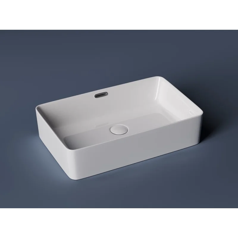 Умывальник Ceramicanova Element чаша накладная, прямоугольный, со сливом, с переливом, 600х380х140 мм CN5025