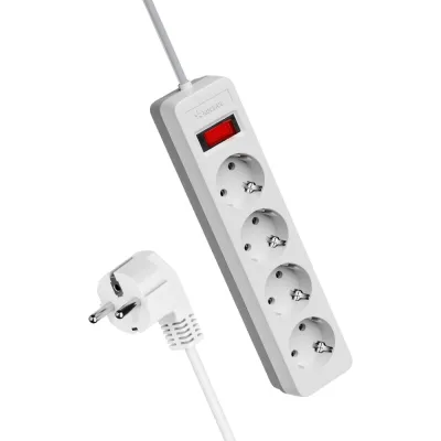 Сетевой фильтр КОСМОС 1,5м, 4 гнезда, пвс 3x0,75мм2, белый FKsm1.5m-4g(W)