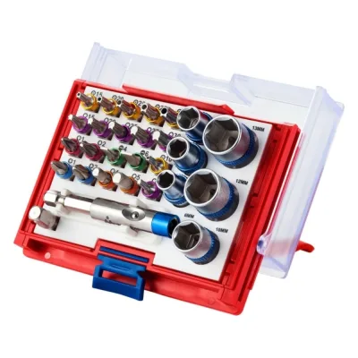 Набор вставок бит 1/4, TORX, HEX, PZ, PH, SLOT, 28 предметов МАСТАК 058-10028C