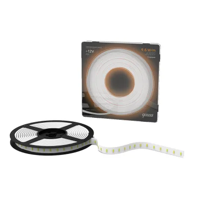 Лента светодиодная Gauss 3000К 9,6 Вт/м 12 В IP20 SMD 2835 5 м (312000110)