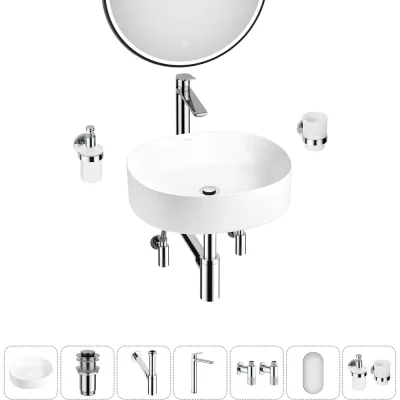 Набор Wellsee 7 в 1 Belle Spa 2.0 накладная раковина 45x42 см 20218423R