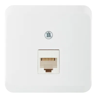Розетка компьютерная Systeme Electric Этюд накладная белая (KOMA-001B)