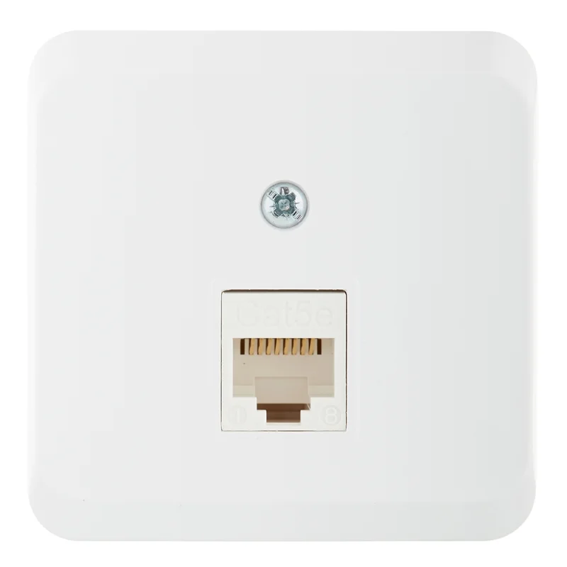 Розетка компьютерная Systeme Electric Этюд накладная белая (KOMA-001B)