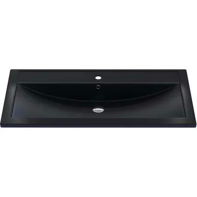 Кварцевая раковина для ванной uperwood Foster Quartz 100 см, черная матовая, уголь 291030046