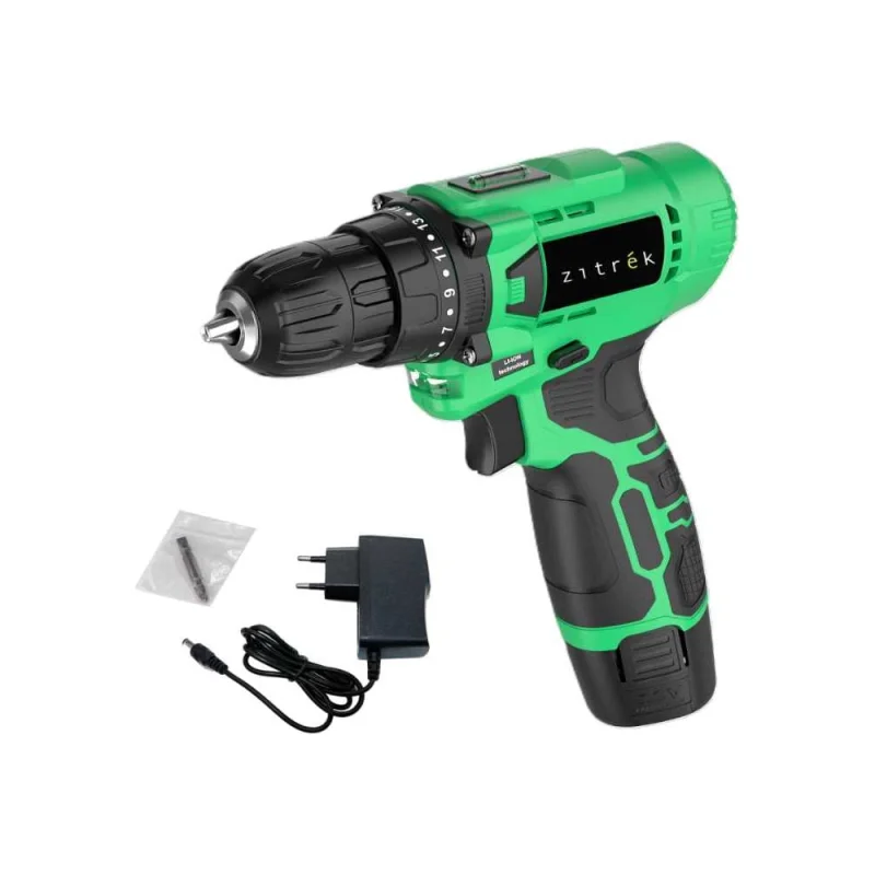 Дрель-шуруповерт аккумуляторная Zitrek Green Li Plus, 12В, 1x1.5Ач 083-1021