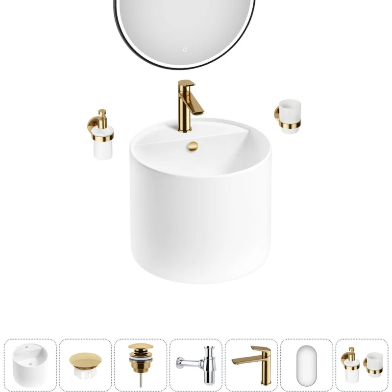 Набор Wellsee 7 в 1 M1 Limited Edition подвесная раковина 45x45 см 20219064R