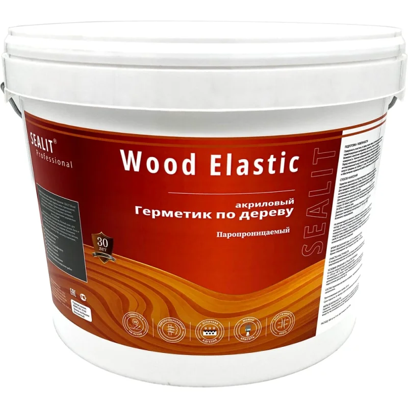 Герметик для дерева Sealit Wood Elastic акриловый 15 кг Пиния 136153