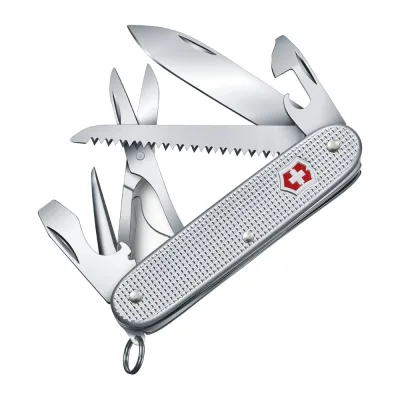 Нож Victorinox Farmer X Alox, 93 мм, 10 функций, алюминиевая рукоять, серебристый 0.8271.26