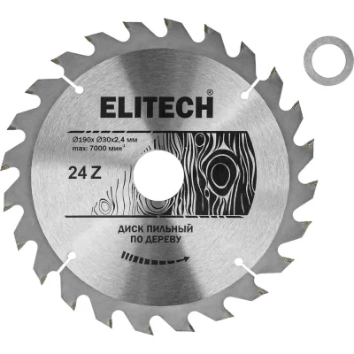 Диск пильный Elitech 1820.054200 (190мм, 24зуб, дерево) 187769