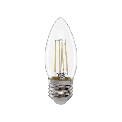 Светодиодная лампа General Lighting Systems Филамент прозрачный E27 15Вт 1070Лм 4500К Нейтральный белый свет Свеча GLDEN-CS-15-230-E27-4500 661420