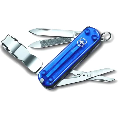Нож Victorinox Classic Nail Clip 580, 65 мм, 8 функций, полупрозрачный синий 0.6463.T2
