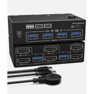 KVM переключатель KS-is dual HDMI, USB x2 KS-705D