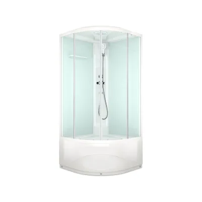 Кабина Melodia della vita CLASSICA 80x80 высокий, прозрачное стекло, белые стены, белый профиль MB01004 14298