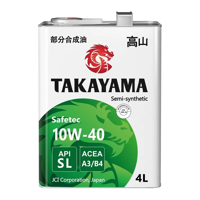 Моторное масло TAKAYAMA Safetec SAE 10W-40, API SL, ACEA A3/B4, 4 л 605591