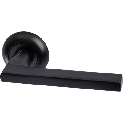 Ручка дверная на розетке Doorlock DL Zent A55R Black черная, толщина двери 55-85мм 73239
