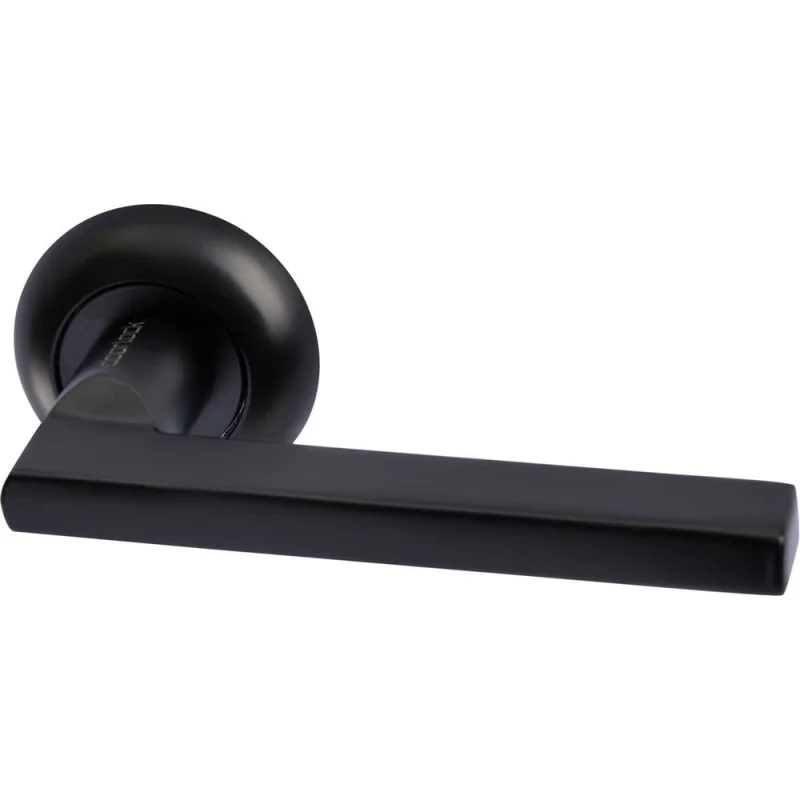 Ручка дверная на розетке Doorlock DL Zent A55R Black черная, толщина двери 55-85мм 73239