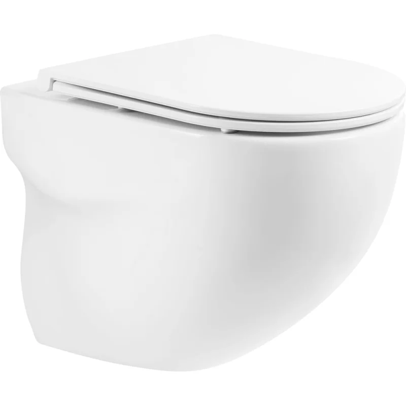 Унитаз подвесной безободковый с быстросъемным сидением с миколифтом BelBagno ONDA BB066CHR/BB870SC