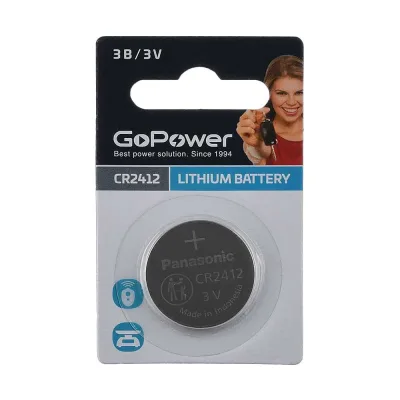 Батарейка GoPower CR2412 BL1 Lithium 3V 00-00021266