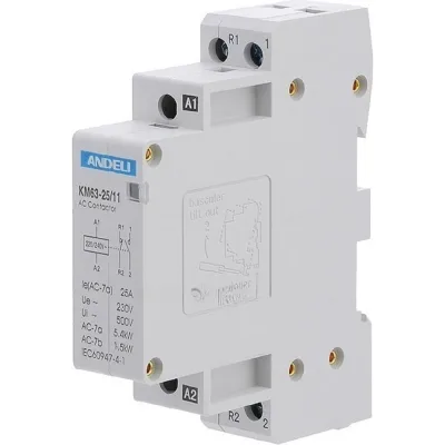 Модульный контактор ANDELI КМ63-25/11, 1NO 1NC, 2P 25A ADL08-232