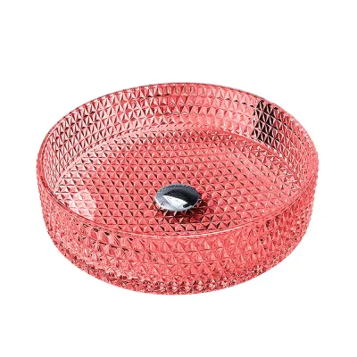 Раковина накладная стеклянная ABBER Glas AK2301OR красная