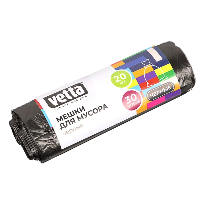 Мешки для мусора VETTA 30 л., 20 шт., эконом, рулон 449-020