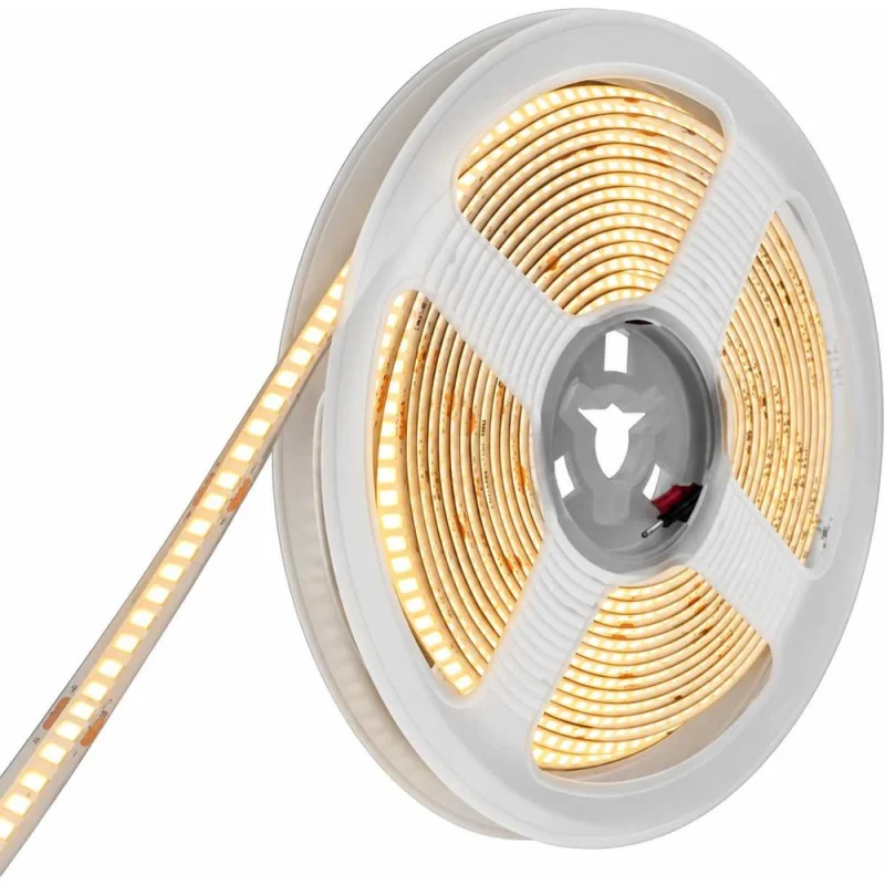 Светодиодная лента матовая Alvar Премиум COB 24В, 8Вт, 3мм ширина, 3000К теплая, 400LED/м (в катушке 5 метров) AL-PC2438WW