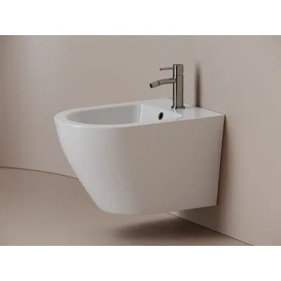 Биде подвесное Ceramicanova Whirl с крепежом для скрытого монтажа белый CN11008